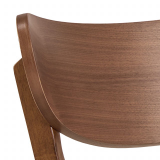 Lot de 2 chaises rétro en bois effet noyer SUZANNE - Marron