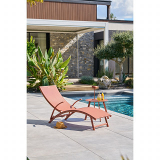 Table basse de jardin ronde SAONA - Diam. 50 cm - Acajou