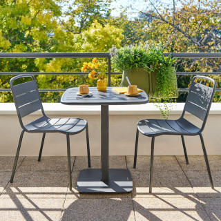 Table de jardin carrée 2 places ALEGORIA - Graphite