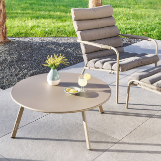 Table basse de jardin ronde SAONA - Diam. 90 cm - Café