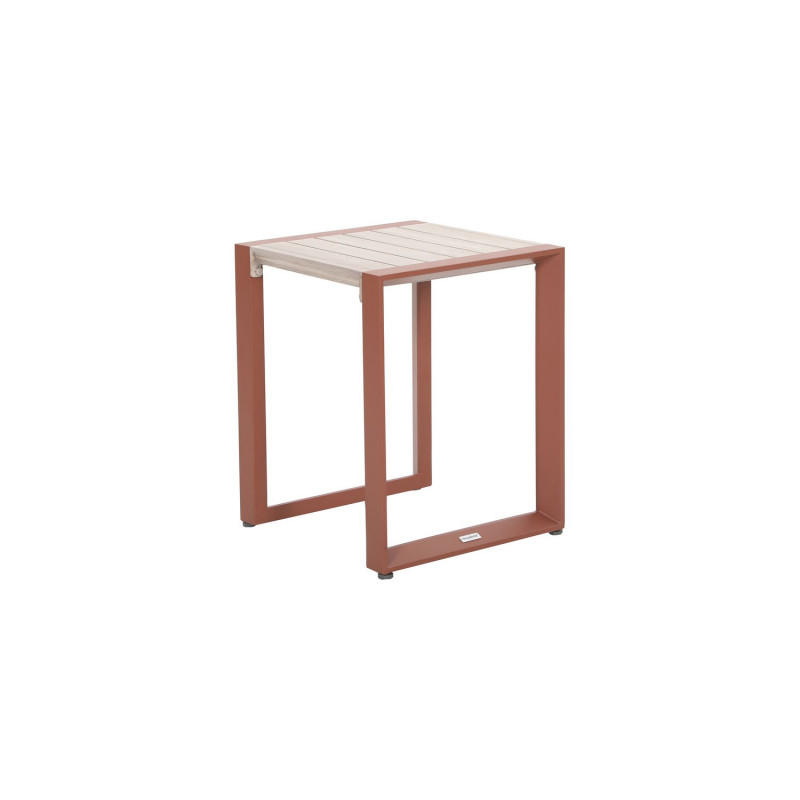Table d'appoint de jardin carré en aluminium ALLURE - Acajou