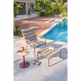 Table d'appoint de jardin ronde SOLETIA - Acajou