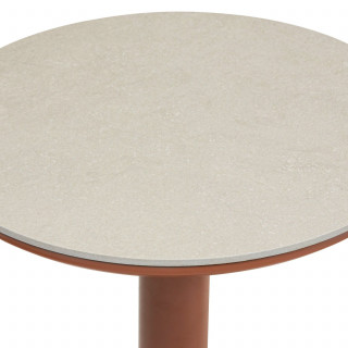 Table d'appoint de jardin ronde SOLETIA - Acajou