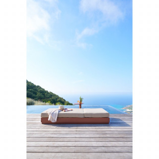 Table de jardin d'appoint en aluminium VENUZIA - Acajou