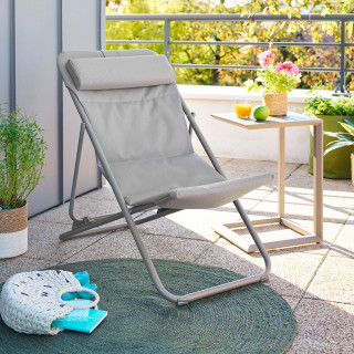 Chilienne de jardin pliante MIRAEL - Noisette et café