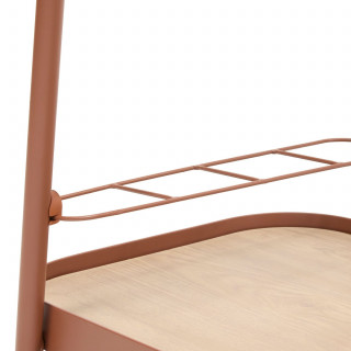 Desserte de jardin à roulettes en aluminium EASINESS - Acajou