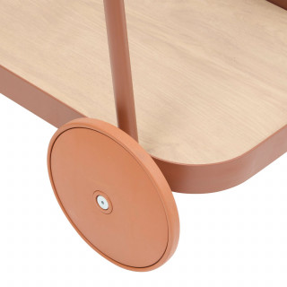 Desserte de jardin à roulettes en aluminium EASINESS - Acajou