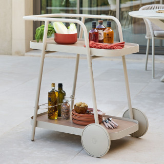 Desserte de jardin à roulettes en aluminium EASINESS - Argile