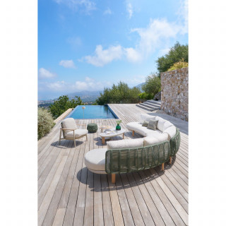 Pouf de jardin tressé rond OBBAE - Laurier