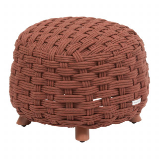 Pouf de jardin tressé rond OBBAE - Acajou
