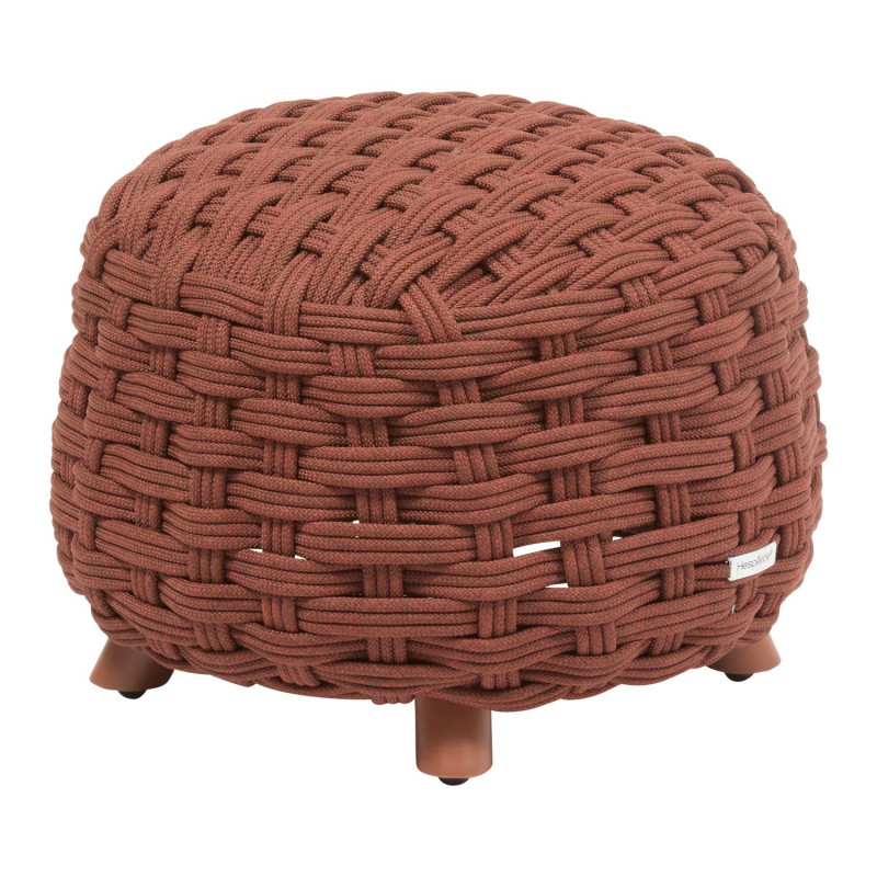 Pouf de jardin tressé rond OBBAE - Acajou