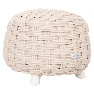 Pouf de jardin tressé rond OBBAE - Lin
