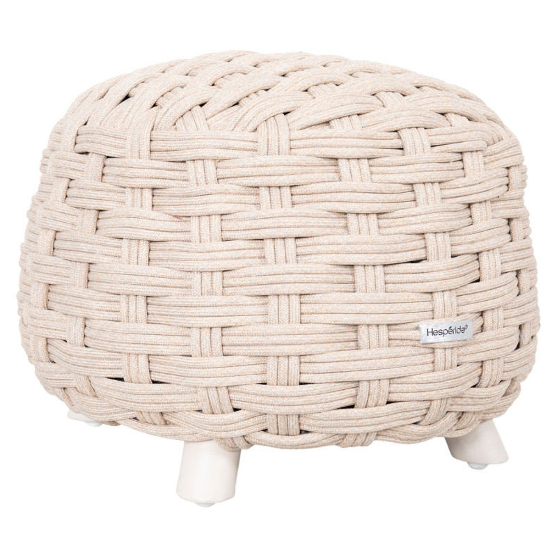 Pouf de jardin tressé rond OBBAE - Lin