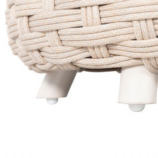 Pouf de jardin tressé rond OBBAE - Lin