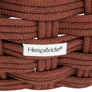 Pouf de jardin tressé rond OBBAE - Acajou