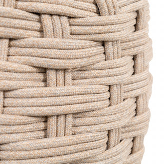 Pouf de jardin tressé rond OBBAE - Lin