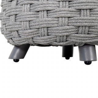 Pouf de jardin tressé rond OBBAE - Graphite