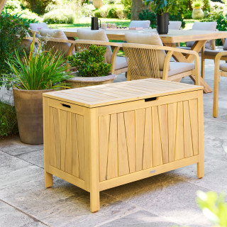 Coffre rangement de jardin en acacia LODGIA - 165 L - Marron