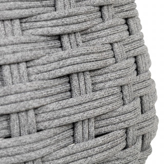 Pouf de jardin tressé rond OBBAE - Graphite