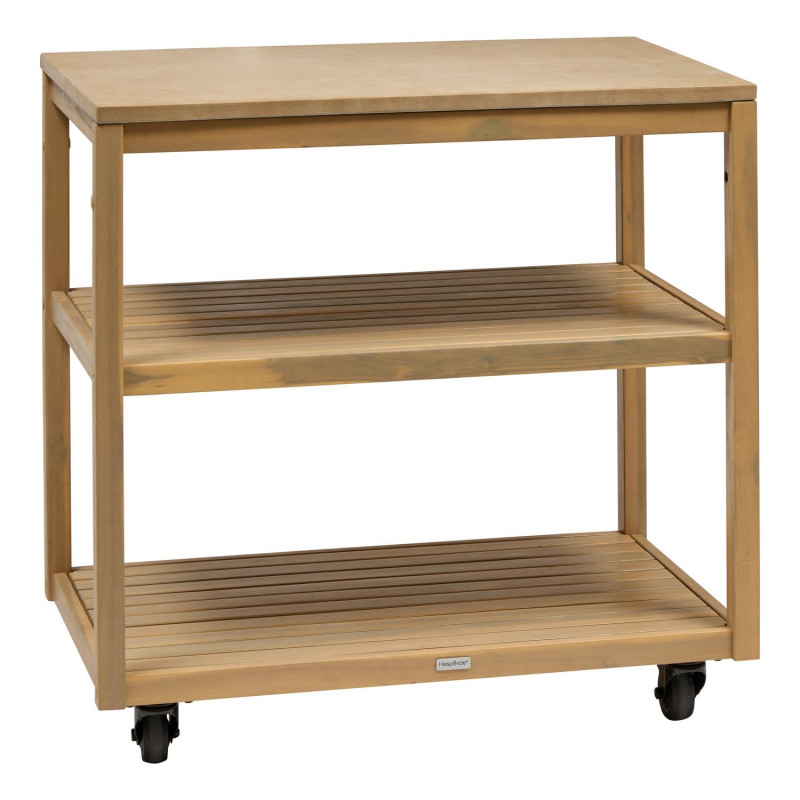 Cuisine d'extérieur en acacia et aluminium 2 niveaux MAGMA - Marron