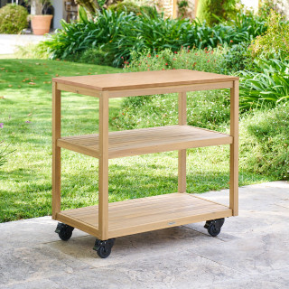 Cuisine d'extérieur en acacia et aluminium 2 niveaux MAGMA - Marron