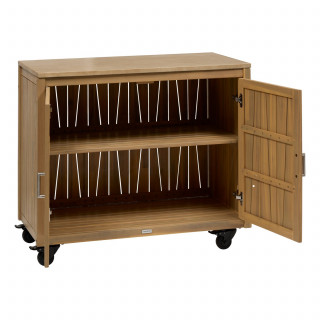 Cuisine d'extérieur en acacia et aluminium 2 portes MAGMA - Marron