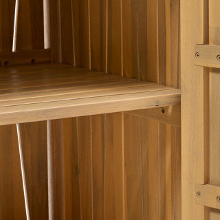 Cuisine d'extérieur en acacia et aluminium 2 portes MAGMA - Marron