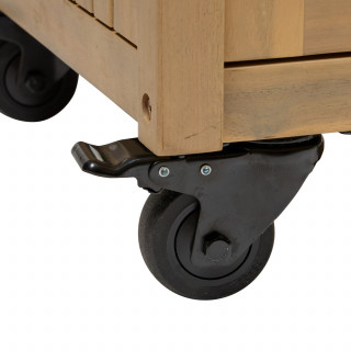 Cuisine d'extérieur en acacia et aluminium 2 portes MAGMA - Marron