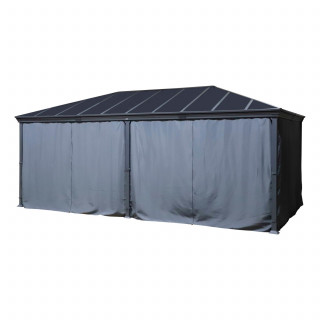 Rideaux pour pergola BELIZE - 3,6 x 6 m - Gris ardoise