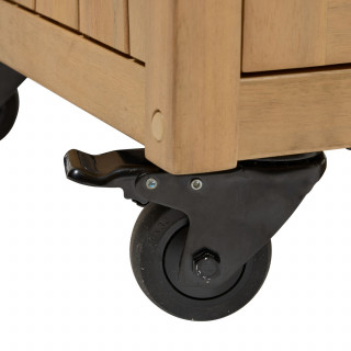 Cuisine d'extérieur en acacia et aluminium 2 portes et 1 niveau MAGMA - Marron