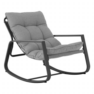 Fauteuil de jardin à bascule FELINIO - Gris