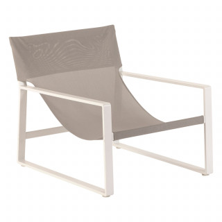 Fauteuil de jardin en aluminium avec repose-pieds LAMBINIO - Blanc