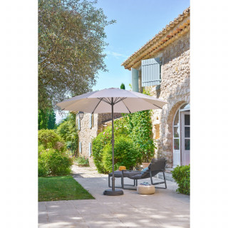 Fauteuil de jardin en aluminium avec repose-pieds LAMBINIO - Graphite