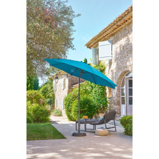 Fauteuil de jardin en aluminium avec repose-pieds LAMBINIO - Graphite