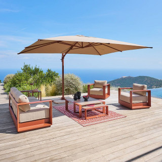 Toile de rechange pour parasol MELHIA - 4 x 3 m - Lin