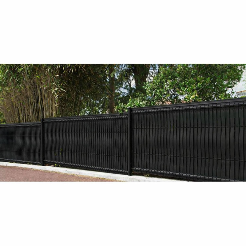 Lot de 10 Kits lamelles occultantes en PVC Noir - 50 mètres | Occultation complète pour grillage rigide | Clips inclus