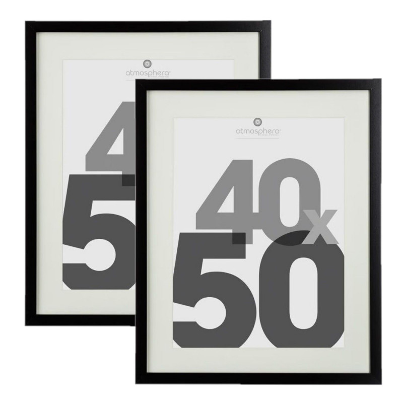 Lot de 2 cadres photo EVA - 40 x 50 cm - Noir