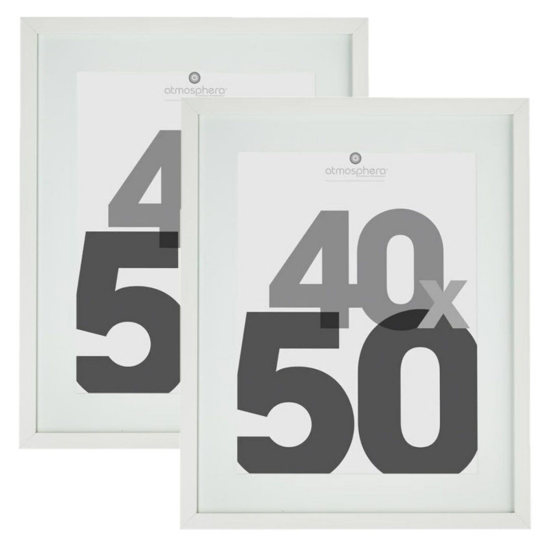 Lot de 2 cadres photo EVA - 40 x 50 cm - Blanc