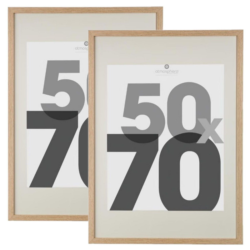 Lot de 2 cadres photo EVA - 50 x 70 cm - Beige