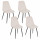 Lot de 4 chaises en tissu chenille et pieds métal TYKA - Beige