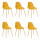 Lot de 6 chaises scandinave et pieds métal effet bois TAHO - Ocre