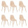 Lot de 6 chaises scandinave et pieds métal effet bois TAHO - Beige