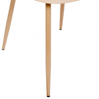 Lot de 6 chaises scandinave et pieds métal effet bois TAHO - Beige