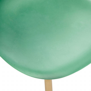 Lot de 6 chaises scandinave et pieds métal effet bois TAHO - Vert