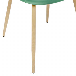Lot de 6 chaises scandinave et pieds métal effet bois TAHO - Vert