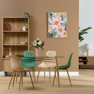 Lot de 6 chaises scandinave et pieds métal effet bois TAHO - Vert