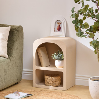 Table de chevet 2 niches SOLEYA - Beige