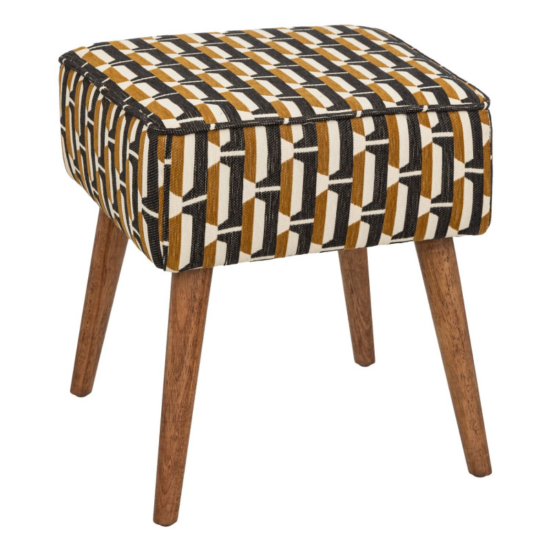 Tabouret d'appoint en tissu jacquard CHIARA - Blanc