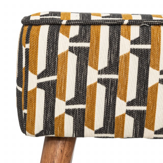 Tabouret d'appoint en tissu jacquard CHIARA - Blanc