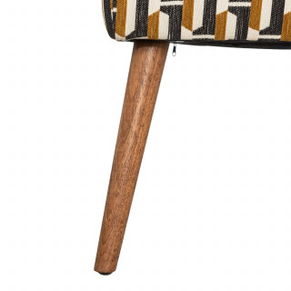 Tabouret d'appoint en tissu jacquard CHIARA - Blanc